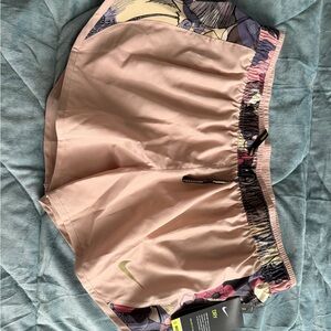 Nike Light Pink Floral-Accent Dri-FIT Running Shorts